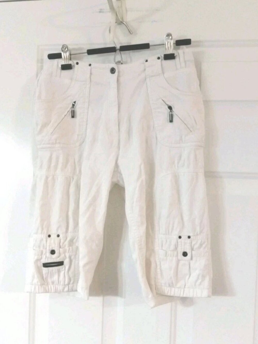 JAMIE SADOCK White Rayon, Nylon Polyester Blend Bermuda Golf Shorts Size 6